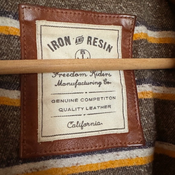 Iron & Resin Elsinore Leather Jacket with Japanese Wool Blanket Liner - Picture 7 of 10